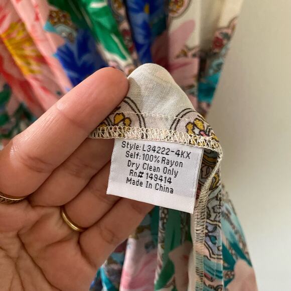 Johnny Was Plus Size Hosta Printed Maxi Dress Sz 3X - Picture 6 of 8